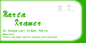 marta kramer business card